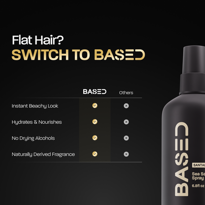 Natural Finish Sea Salt Spray for Hair, Volume & Texture, Infused with Kelp & Vitamin B5, Light & Non-Greasy